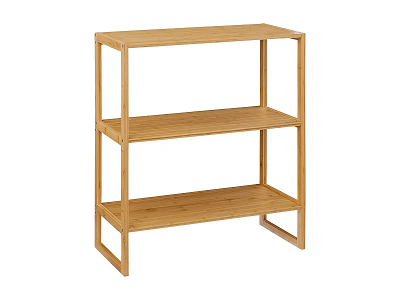 Scaffale modulare in bambù a 2 livelli 84x69,7x20 cm 7 case