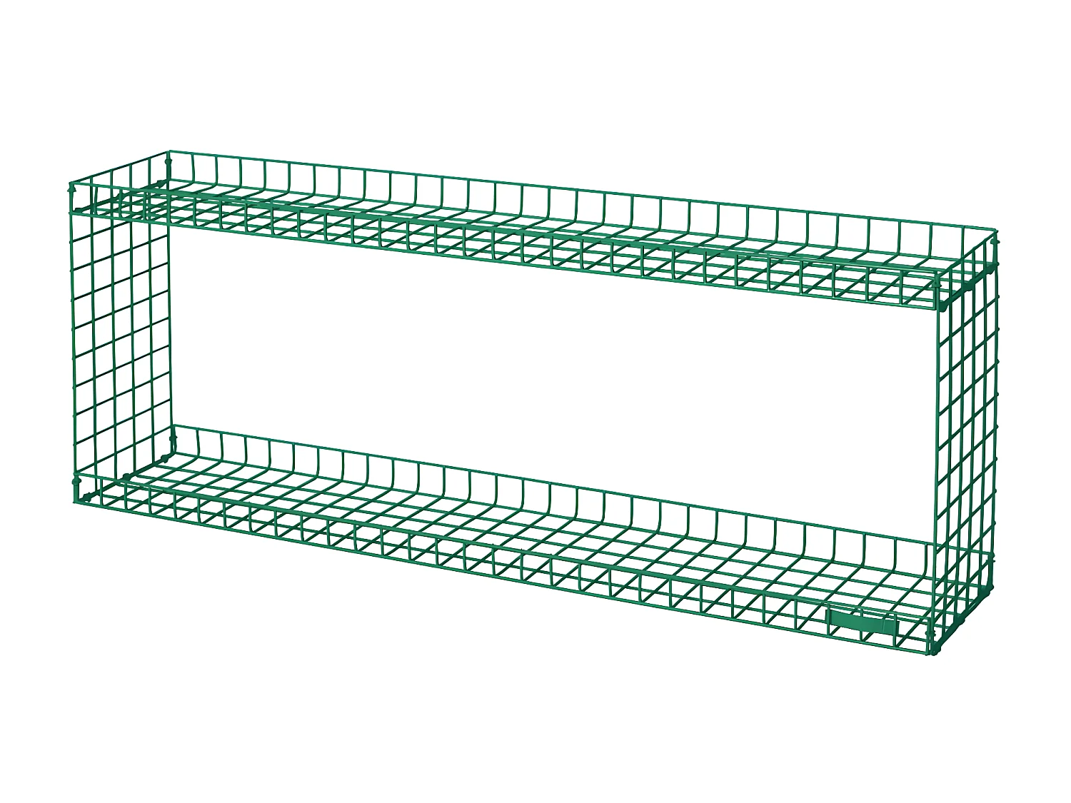 RACK | Wandplank met 2 planken in groen metaal, groot