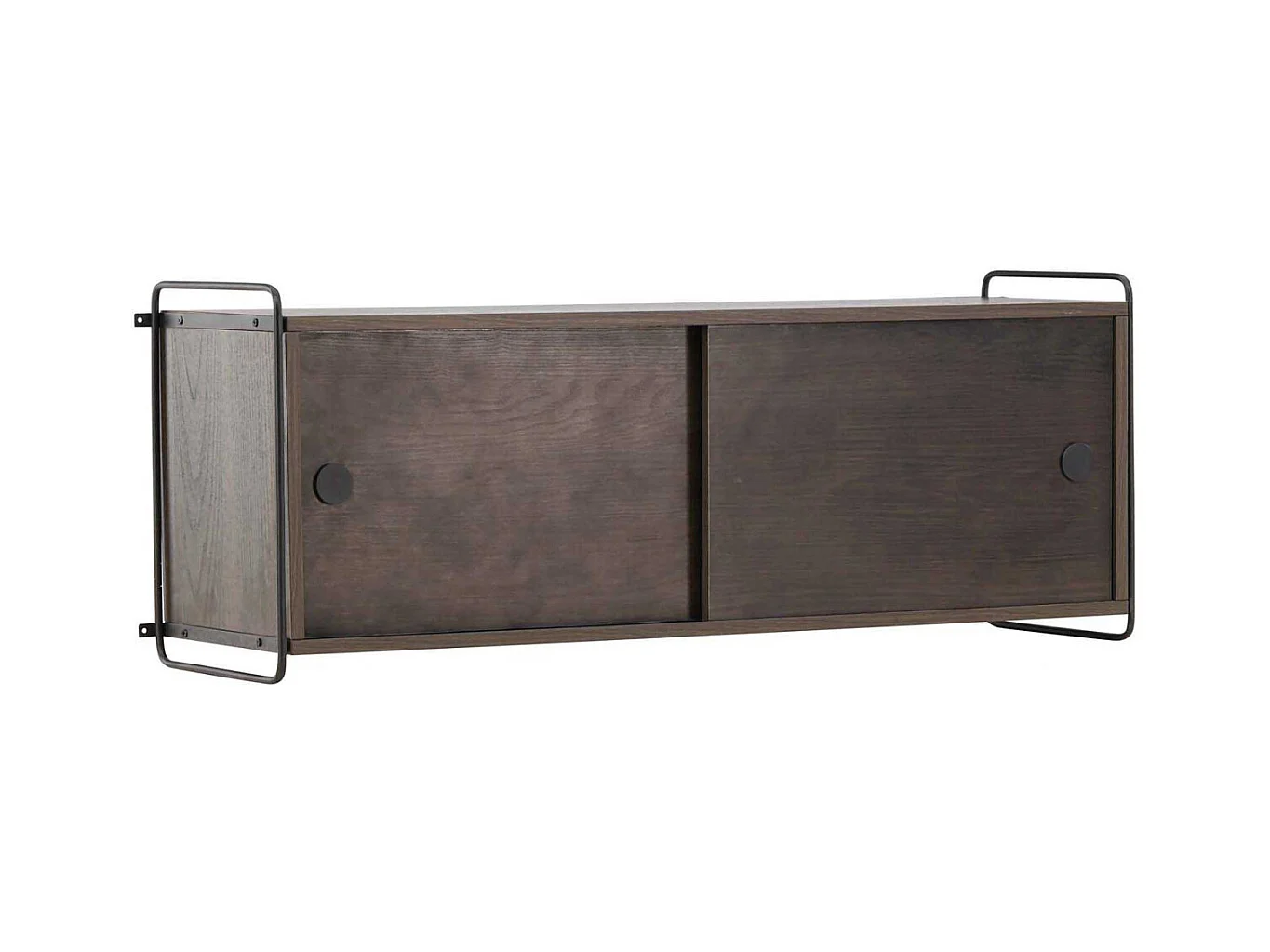 Étagère Murale 2 Portes "Paris" 122cm Marron Foncé