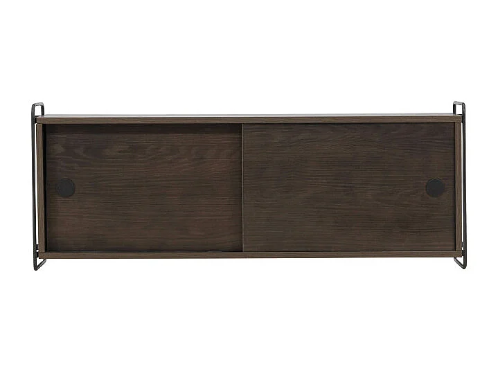 Étagère Murale 2 Portes "Paris" 122cm Marron Foncé