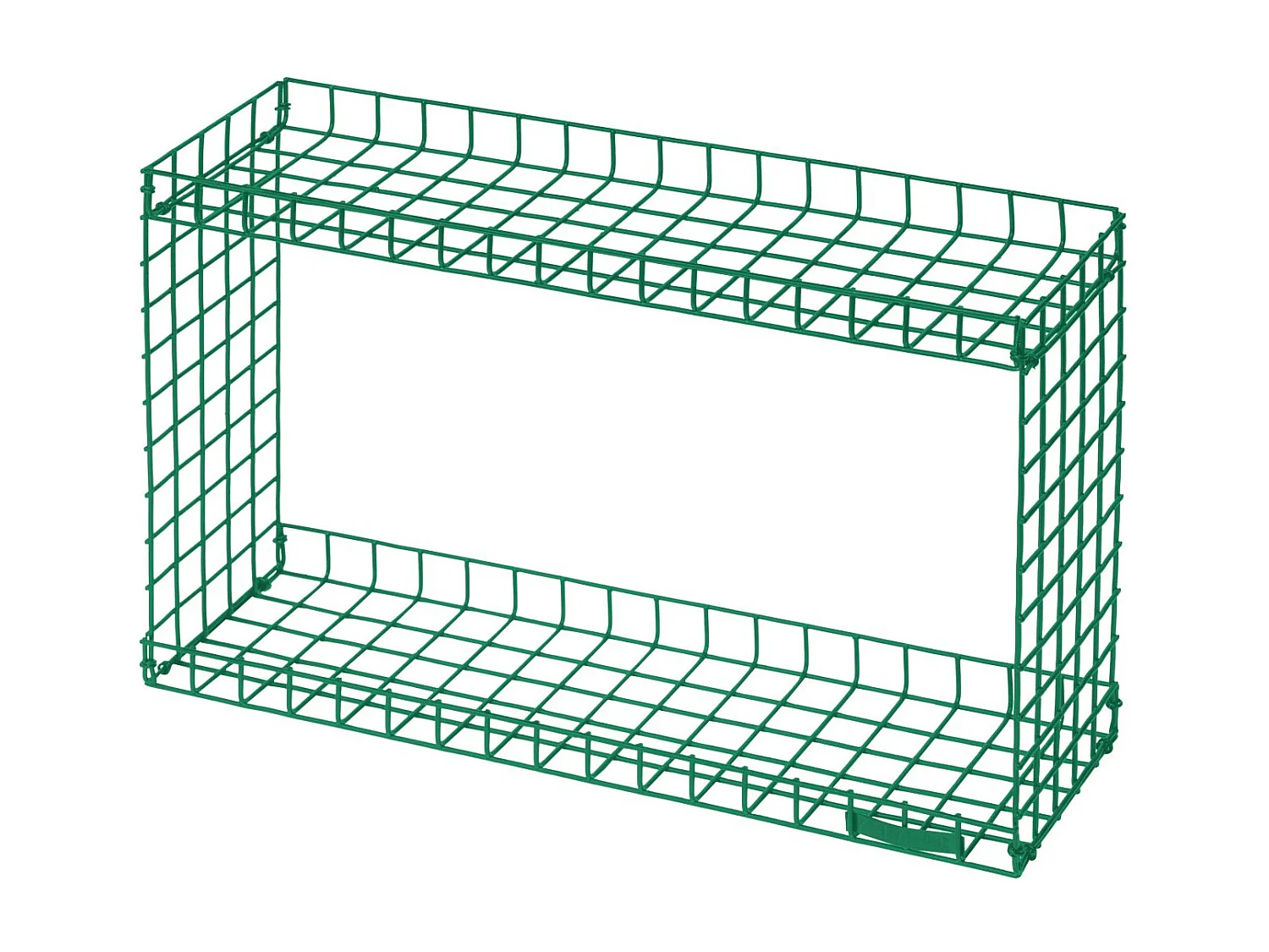 RACK | Wandplank met 2 planken in groen metaal, klein