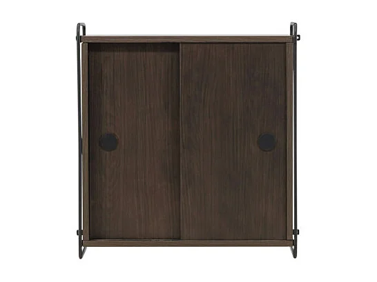 Étagère Murale 2 Portes "Paris" 68cm Marron Foncé
