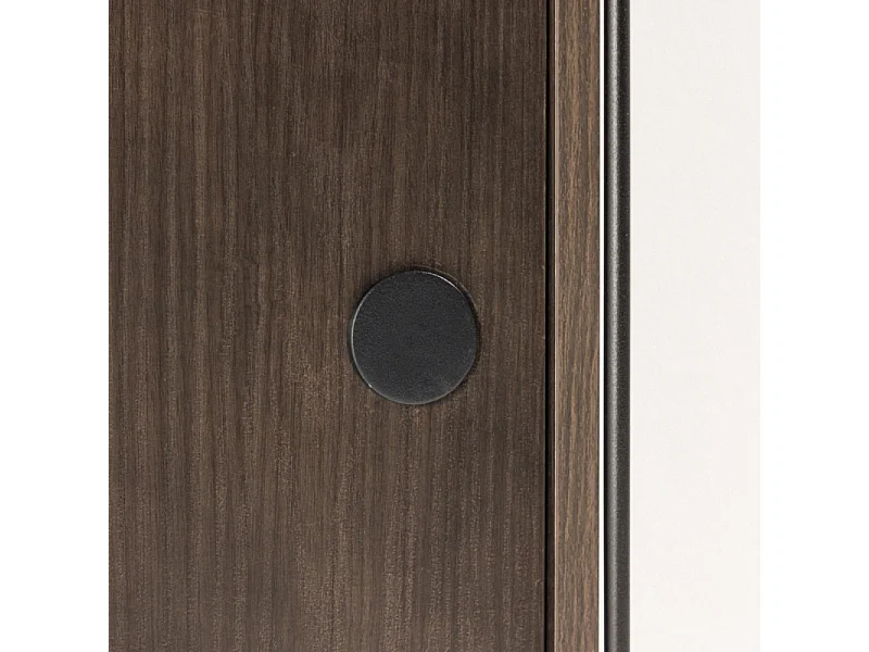 Étagère Murale 2 Portes "Paris" 68cm Marron Foncé