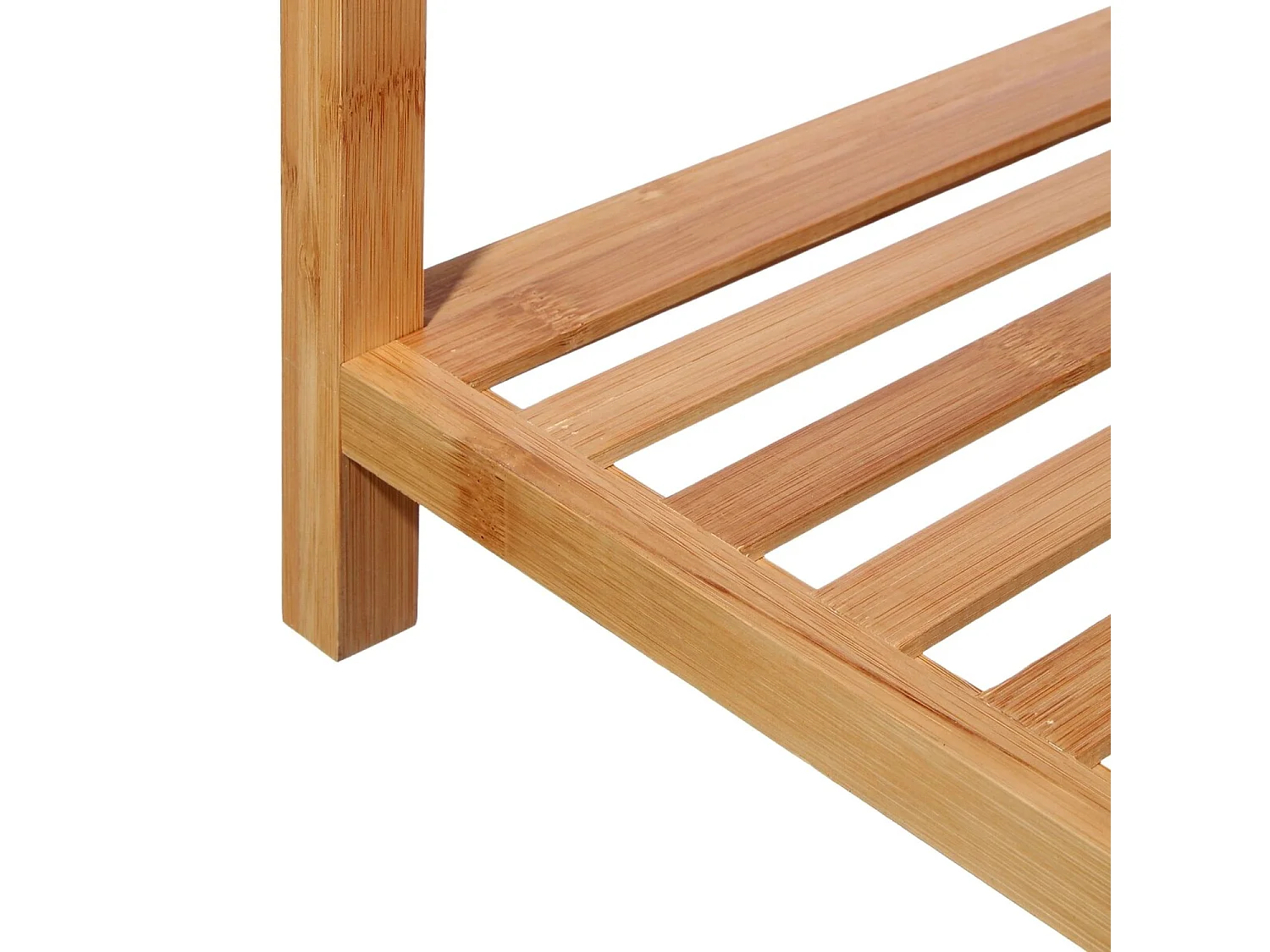 Mensola ad arco in bambù con 3 livelli 110,5x37x35 cm 7 case