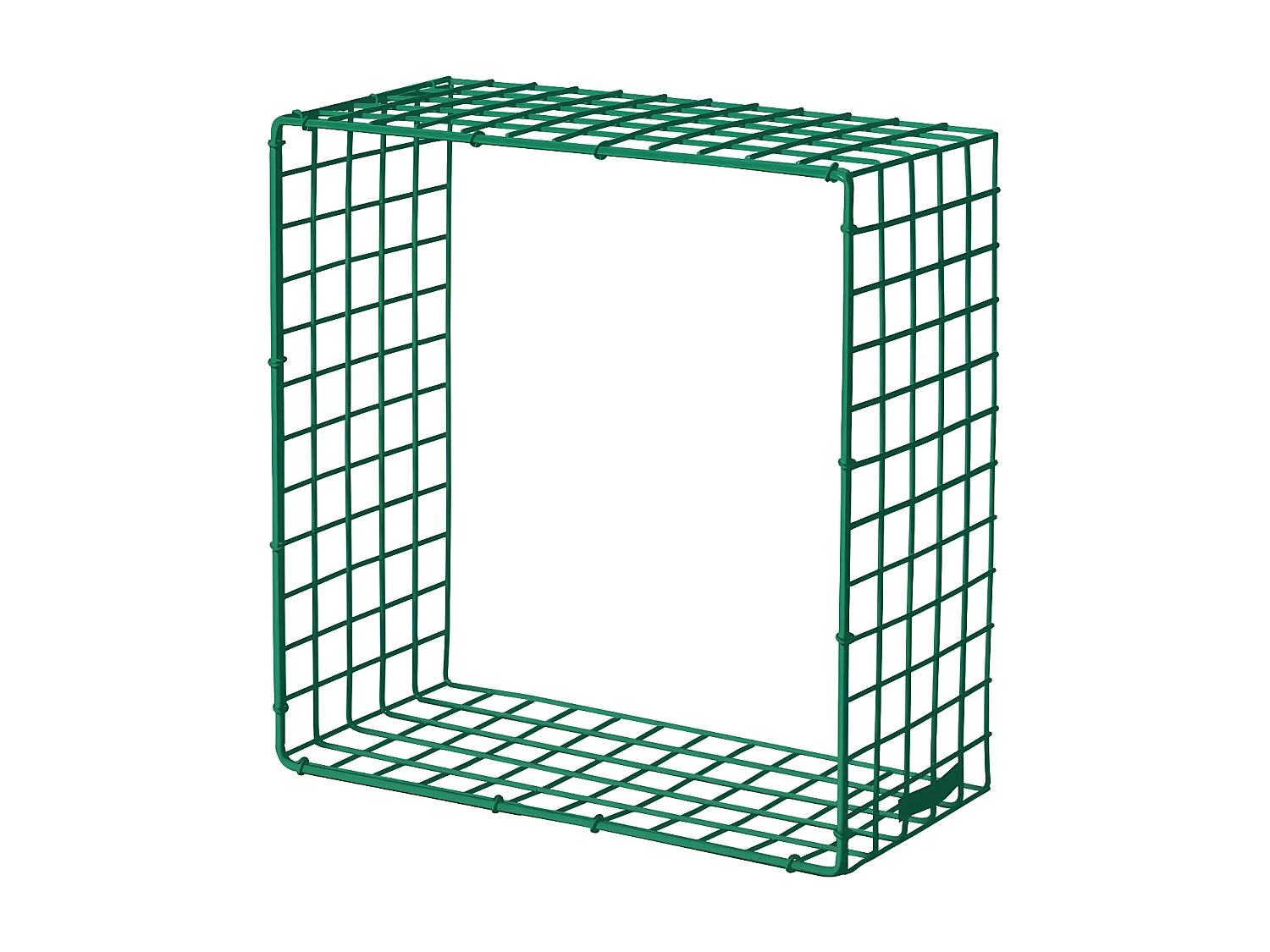 WIRE SQUARE | Wandplank in groen metaal, groot