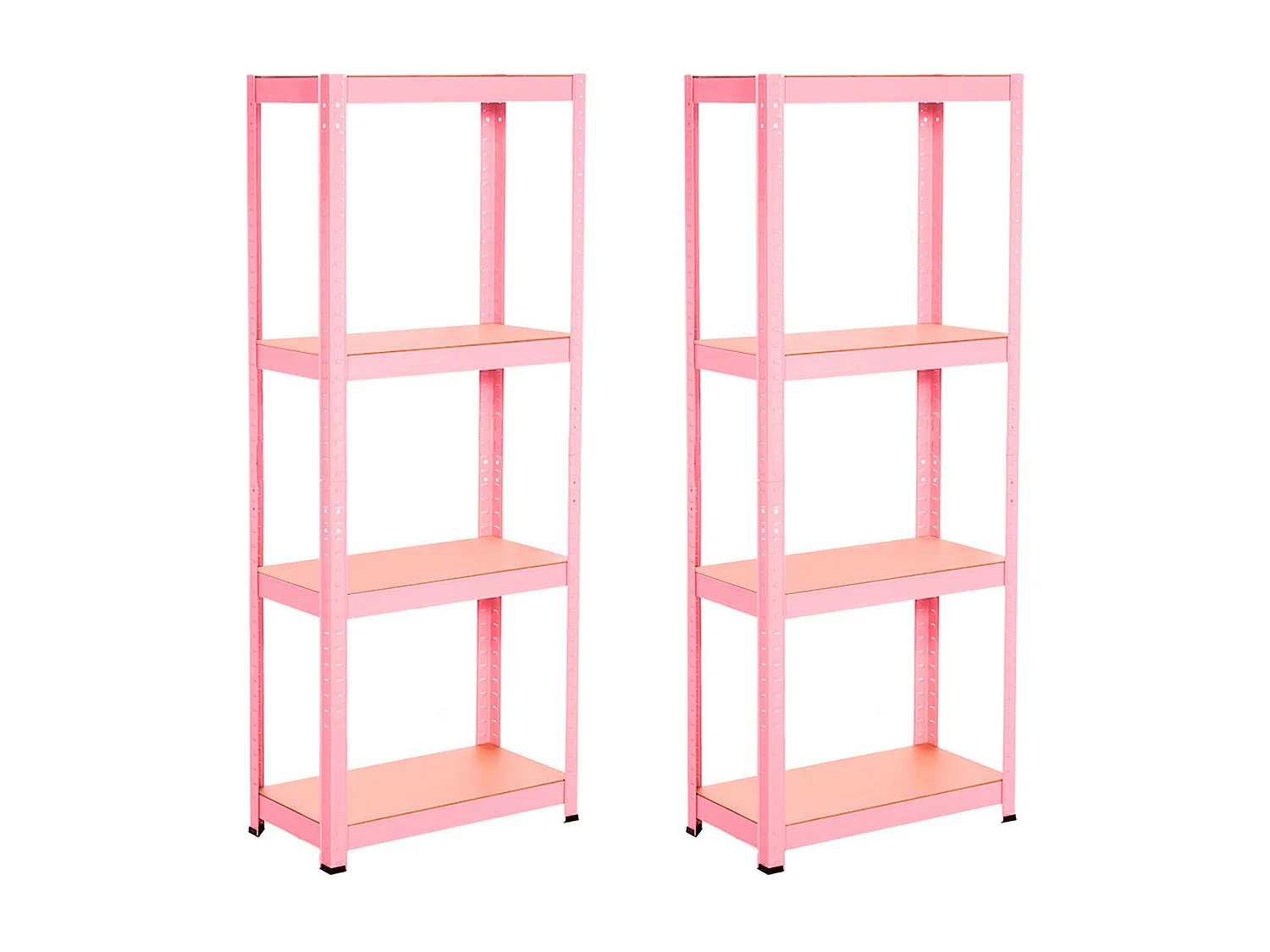 Pack 2 Etagères Métalliques avec 4 Etagères Ajustables 148x60x30cm 240 Kg Rose Thinia Home