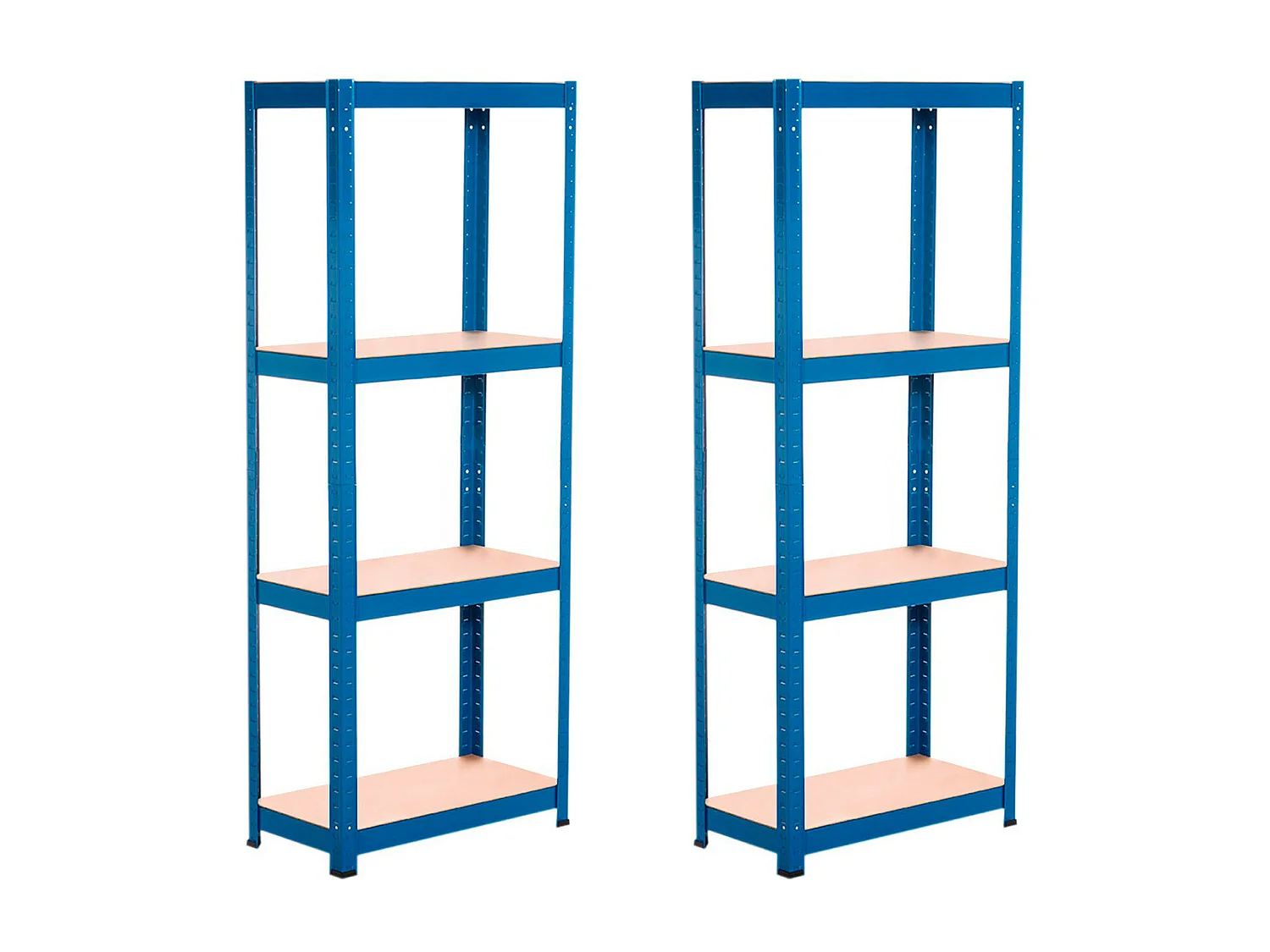 Pack 2 Etagères Métalliques avec 4 Etagères Ajustables 148x60x30cm 240 Kg Bleu Thinia Home