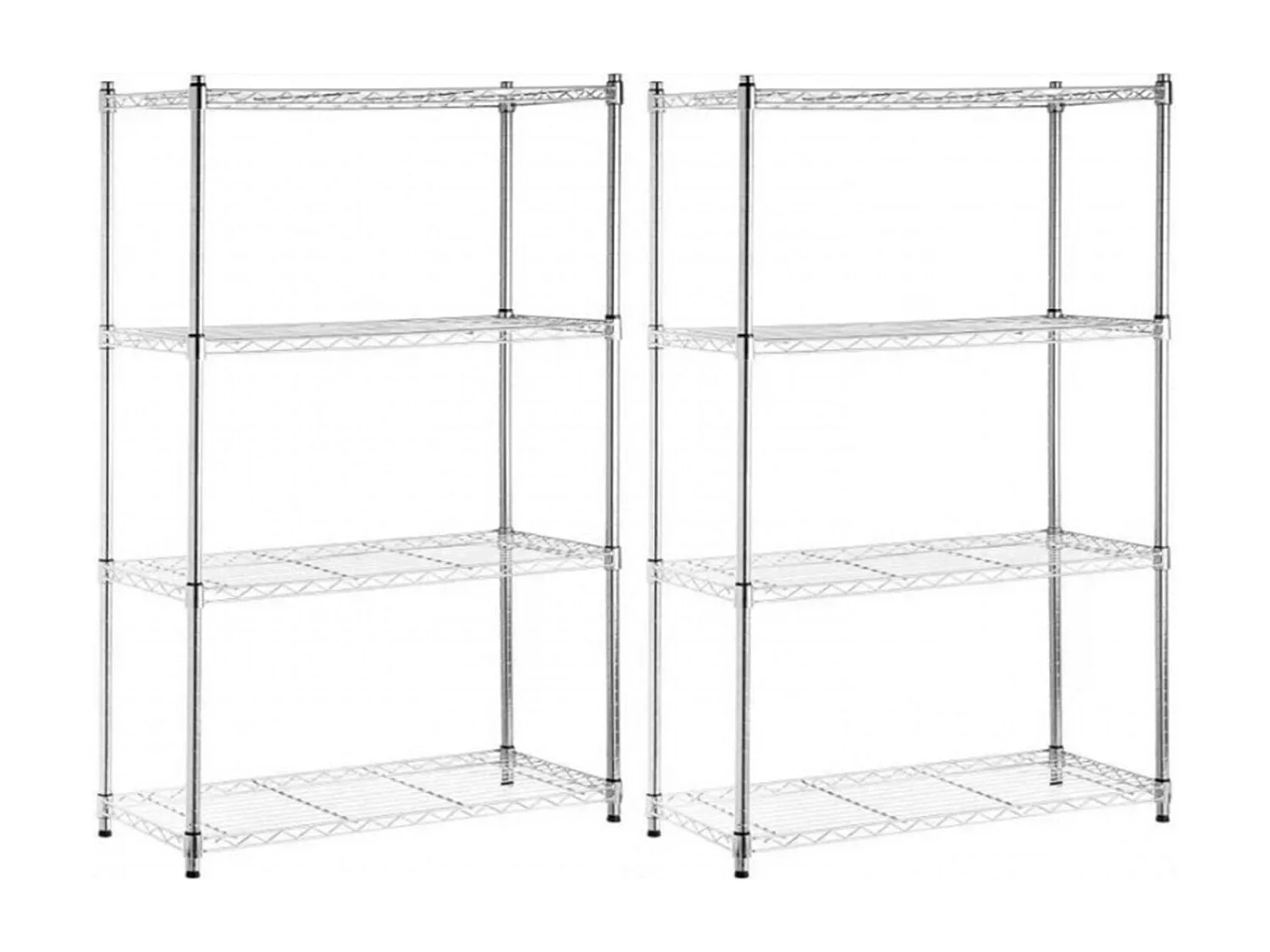 Pack 2 Etagères Métalliques avec 4 Etagères Ajustables 137x91,4x35,5cm 320Kg Thinia Home