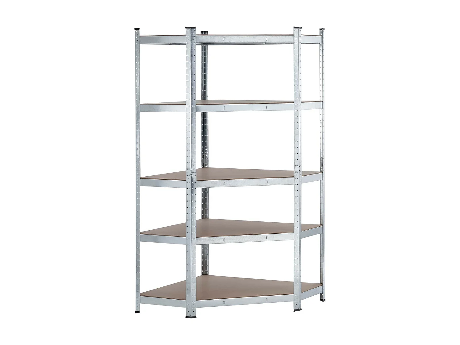 Etagère d'angle modulable 5 tablettes réglables 180x80x40x56cm 875Kg Argent Thinia Home