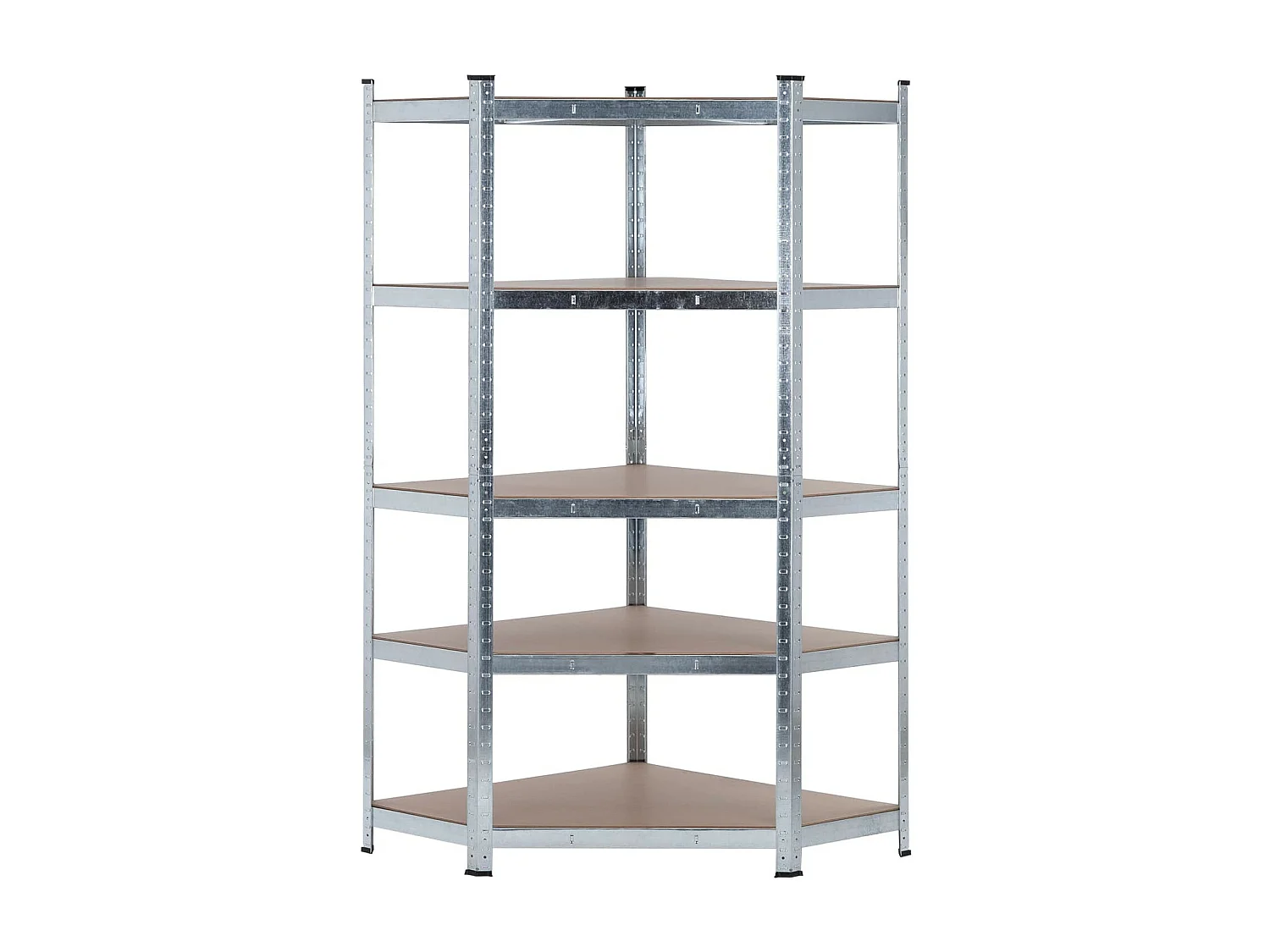Etagère d'angle modulable 5 tablettes réglables 180x80x40x56cm 875Kg Argent Thinia Home