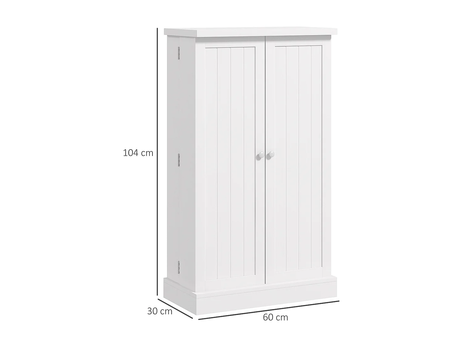Armoire de cuisine 2 portes total 14 étagères - dim. 60L x 30l x 104H cm - MDF blanc
