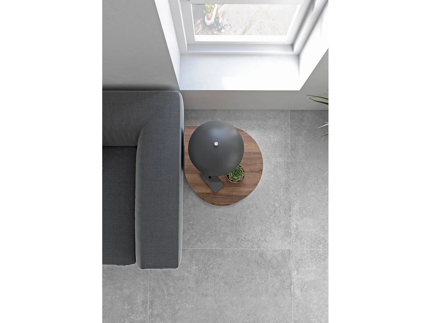 Mesa auxiliar - A62cm x L46cm x P55cm nogal -Trébol