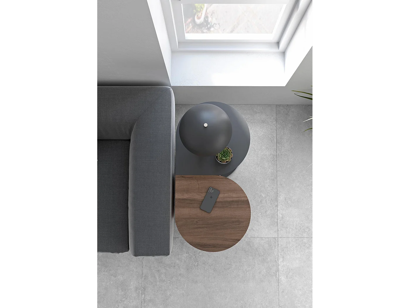 Table d'appoint/guéridon - H62cm x L46cm x P55cm noyer -Trébol