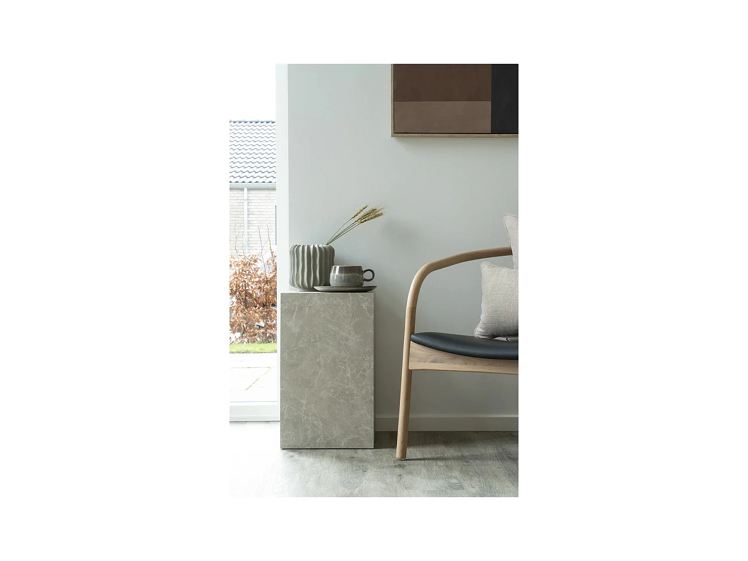 Tables d'appoint PRAGUE – Effet marbre beige