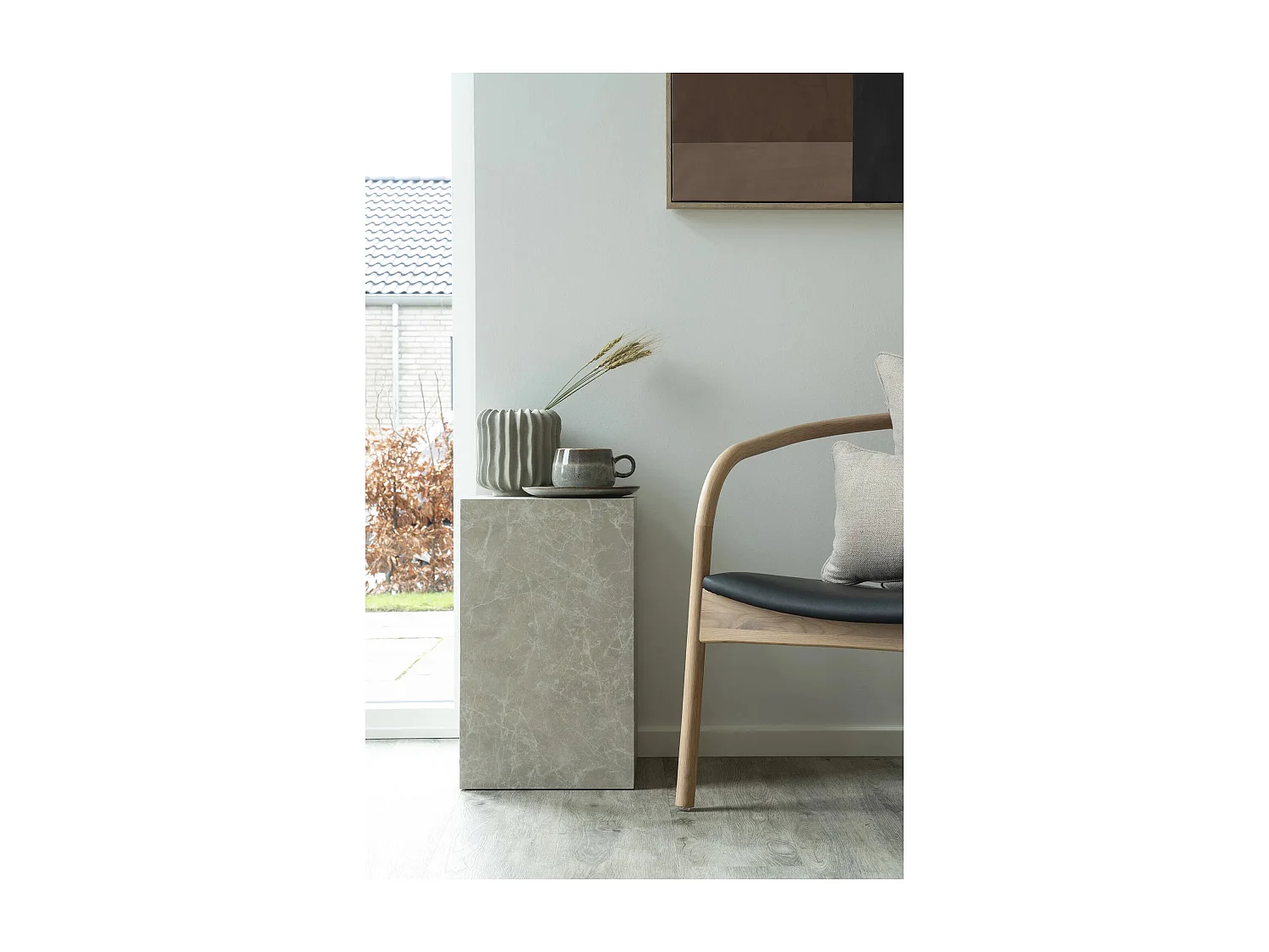 Tables d'appoint PRAGUE – Effet marbre beige