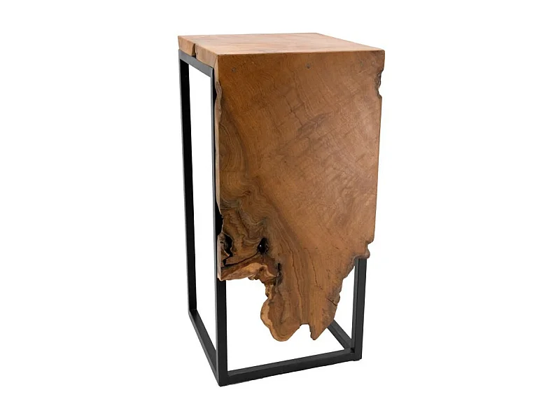 Console en teck et métal - Arden Sellette carrée