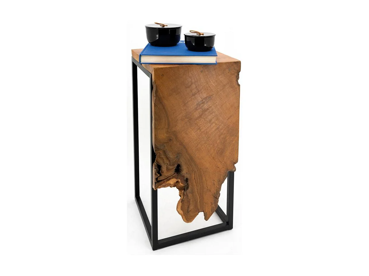 Console en teck et métal - Arden Sellette carrée