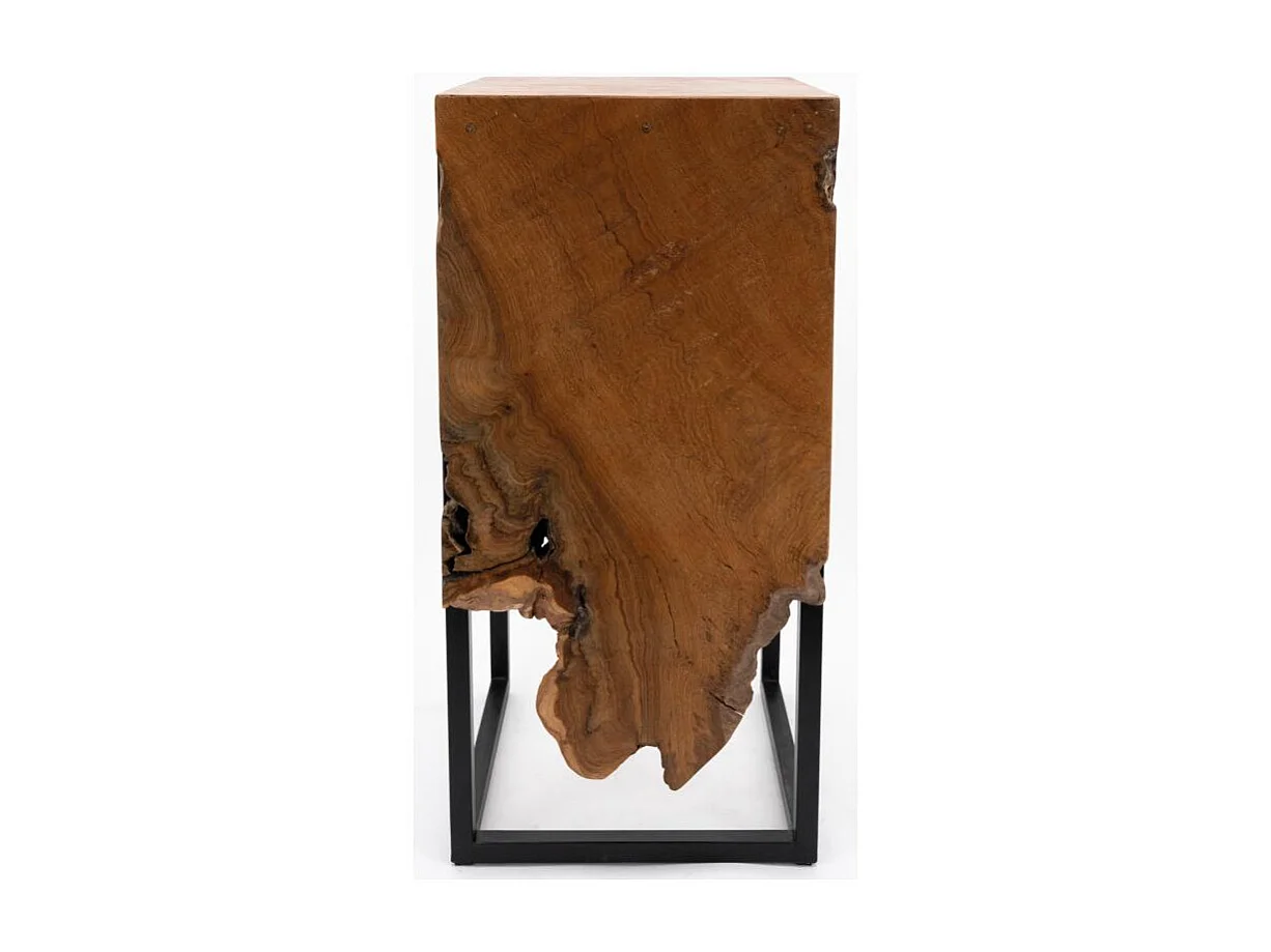 Console en teck et métal - Arden Sellette carrée