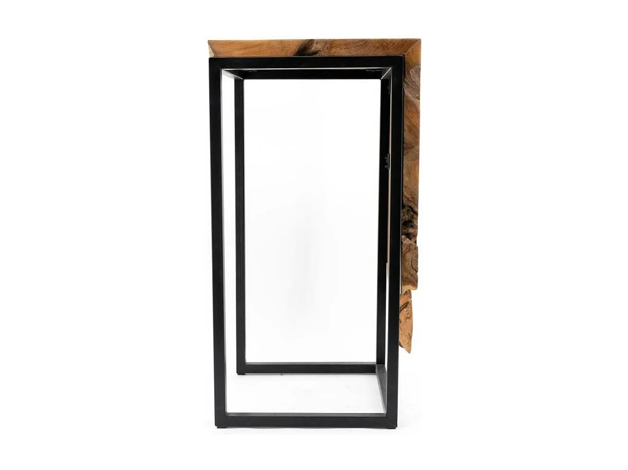 Console en teck et métal - Arden Sellette carrée