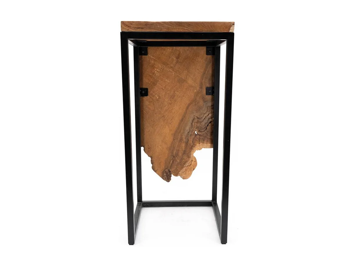 Console en teck et métal - Arden Sellette carrée