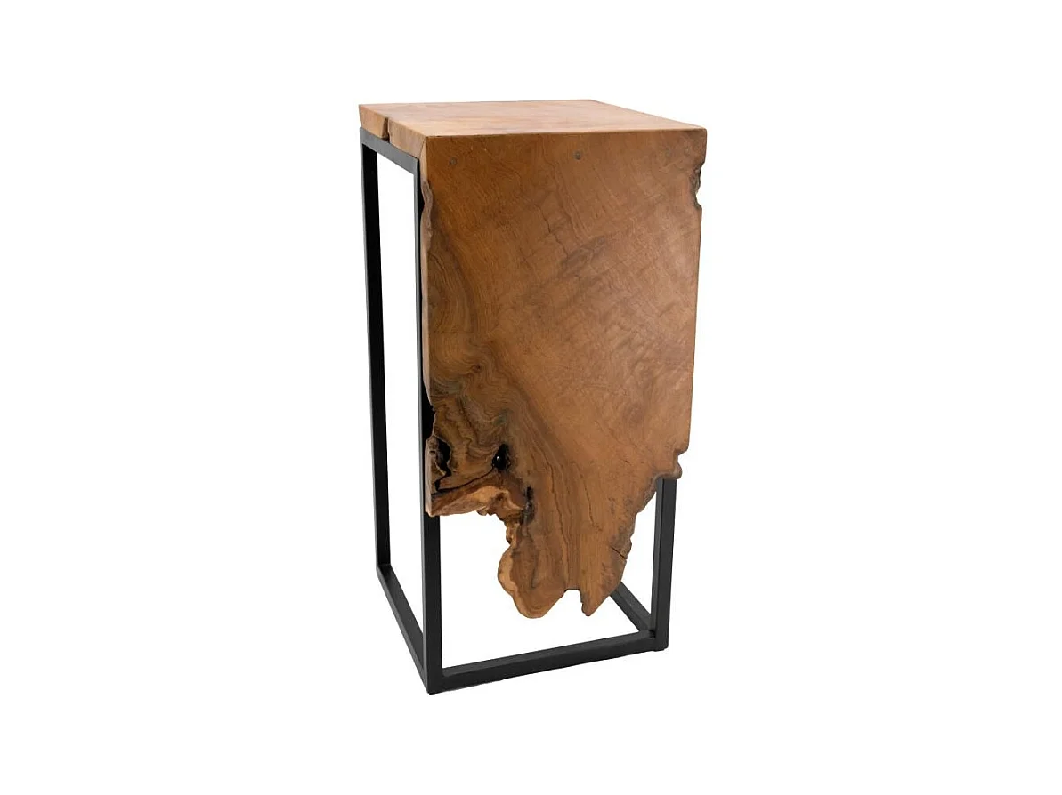 Console en teck et métal - Arden Sellette carrée