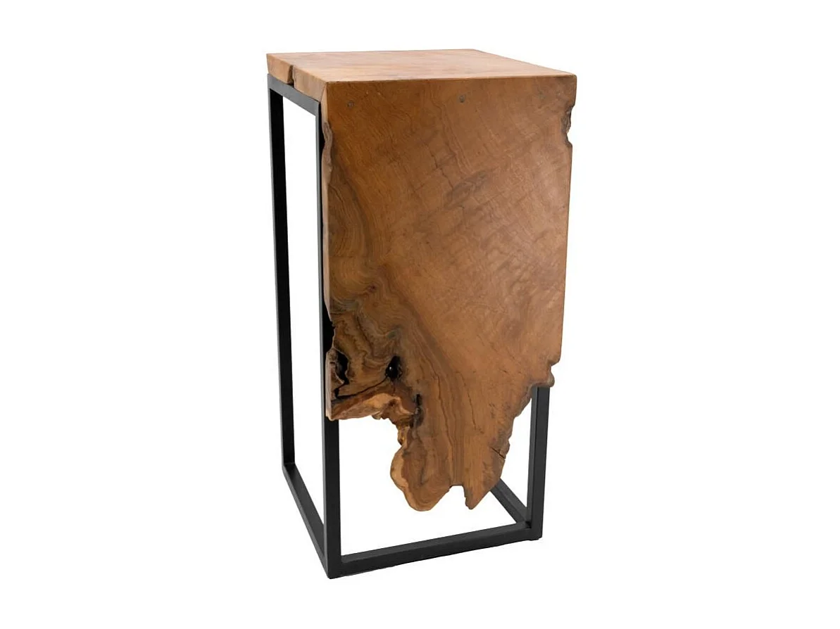 Console en teck et métal - Arden Sellette carrée