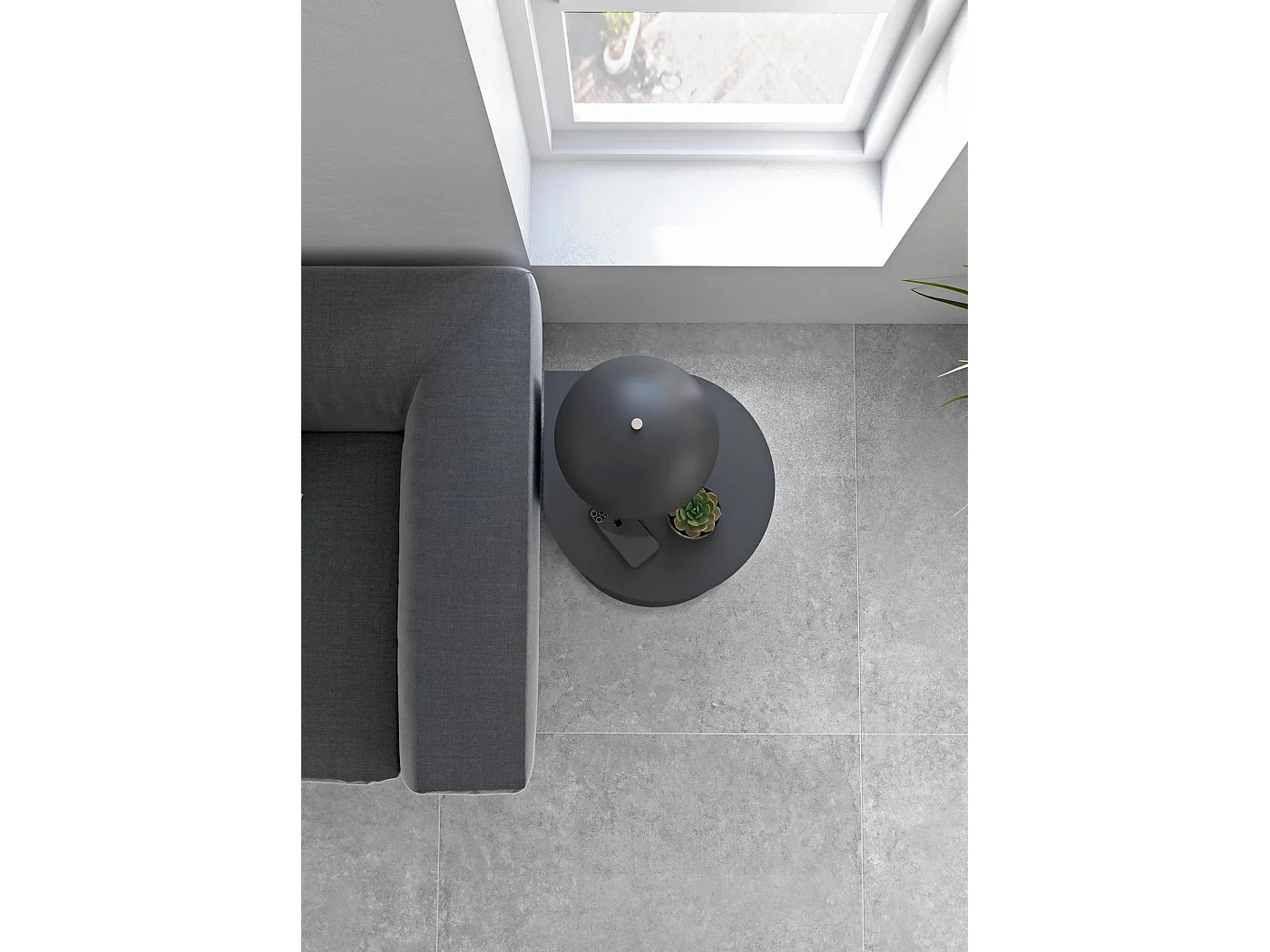 Table d'appoint/guéridon - H62cm x L46cm x P55cm gris graphite -Trébol