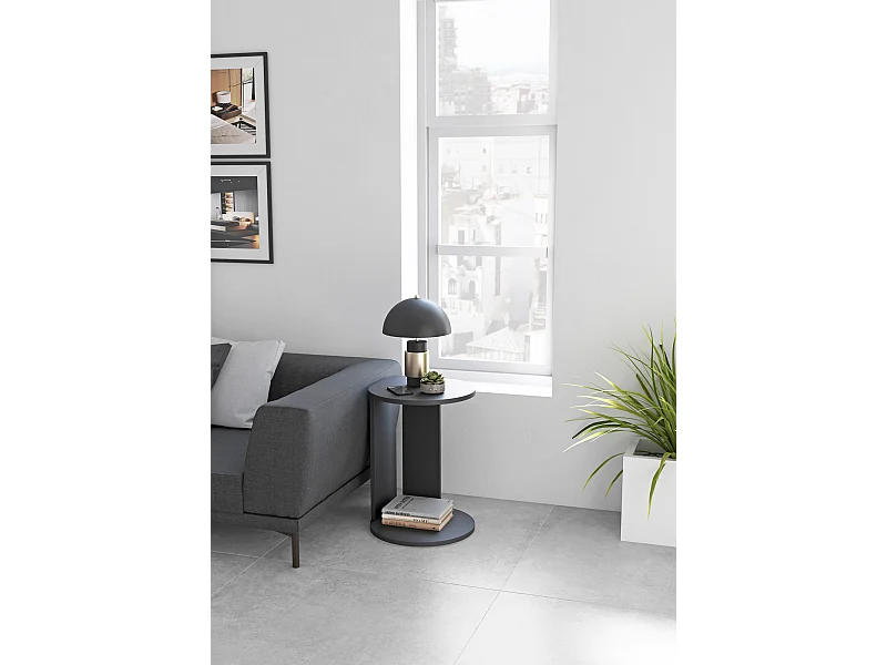 Mesa auxiliar - A62cm x L46cm x P55cm gris grafito -Trébol