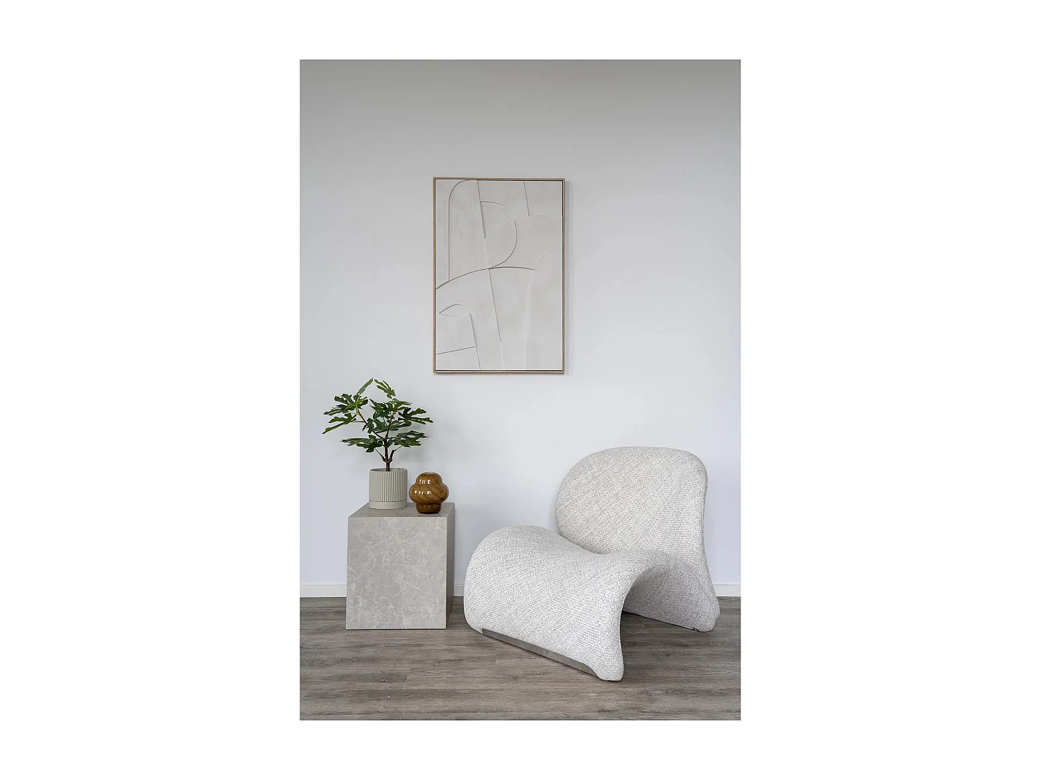 Tables basse carrée PRAGUE – Effet marbre beige