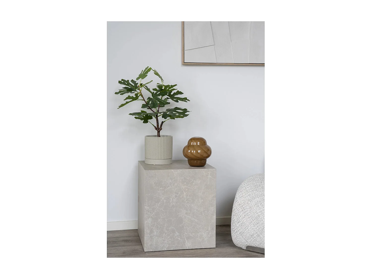 Tables basse carrée PRAGUE – Effet marbre beige