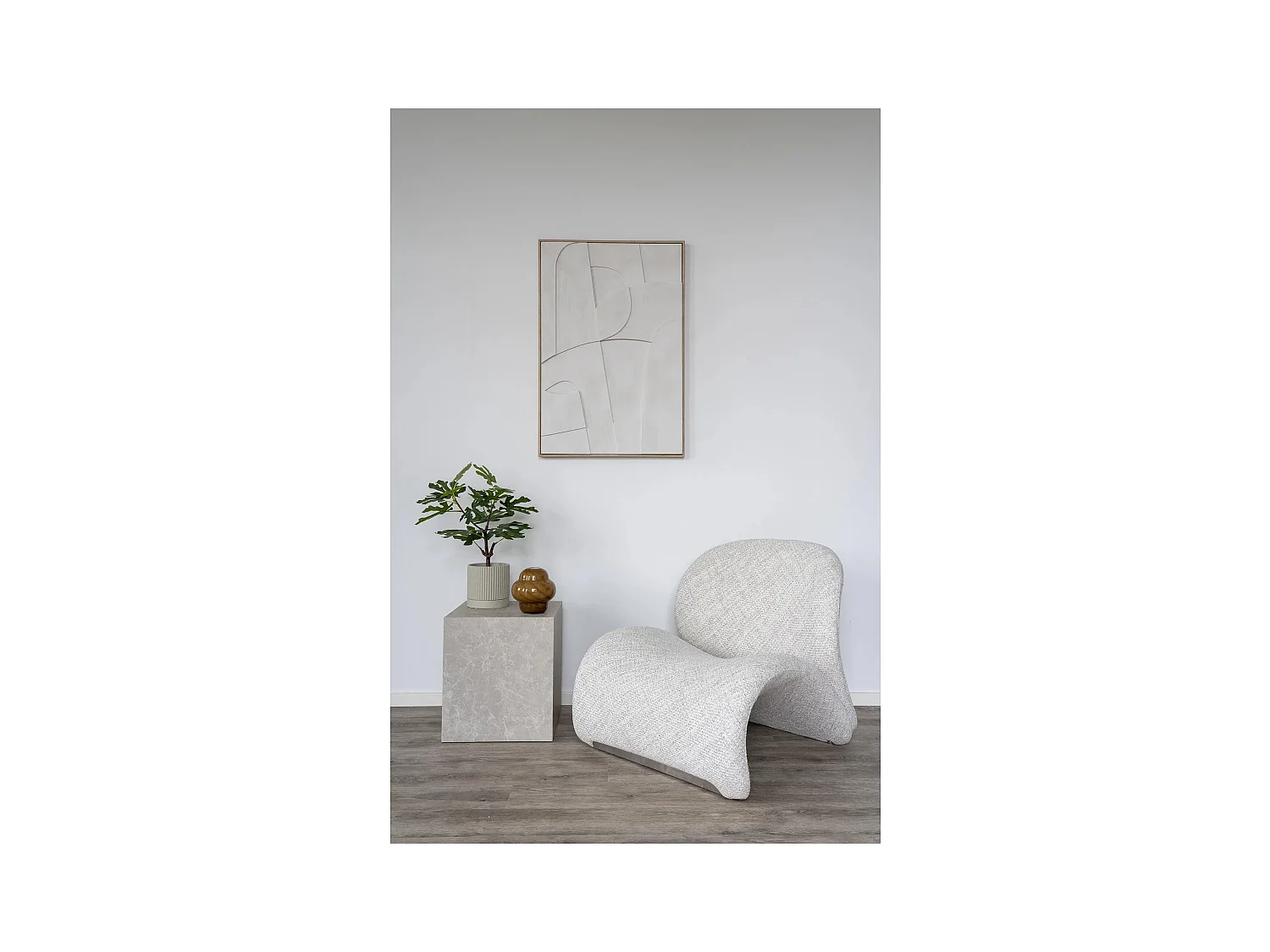 Tables basse carrée PRAGUE – Effet marbre beige