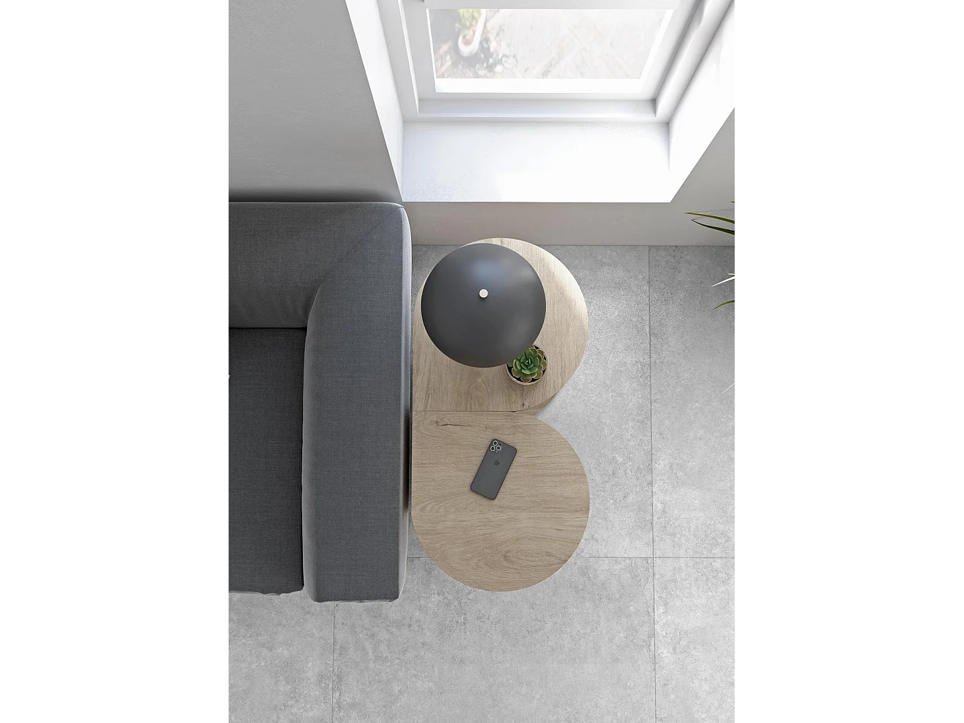 Mesa auxiliar - A62cm x L46cm x P55cm roble claro -Trébol