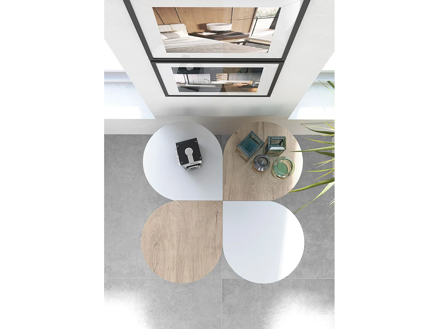 Mesa auxiliar - A62cm x L46cm x P55cm roble claro -Trébol