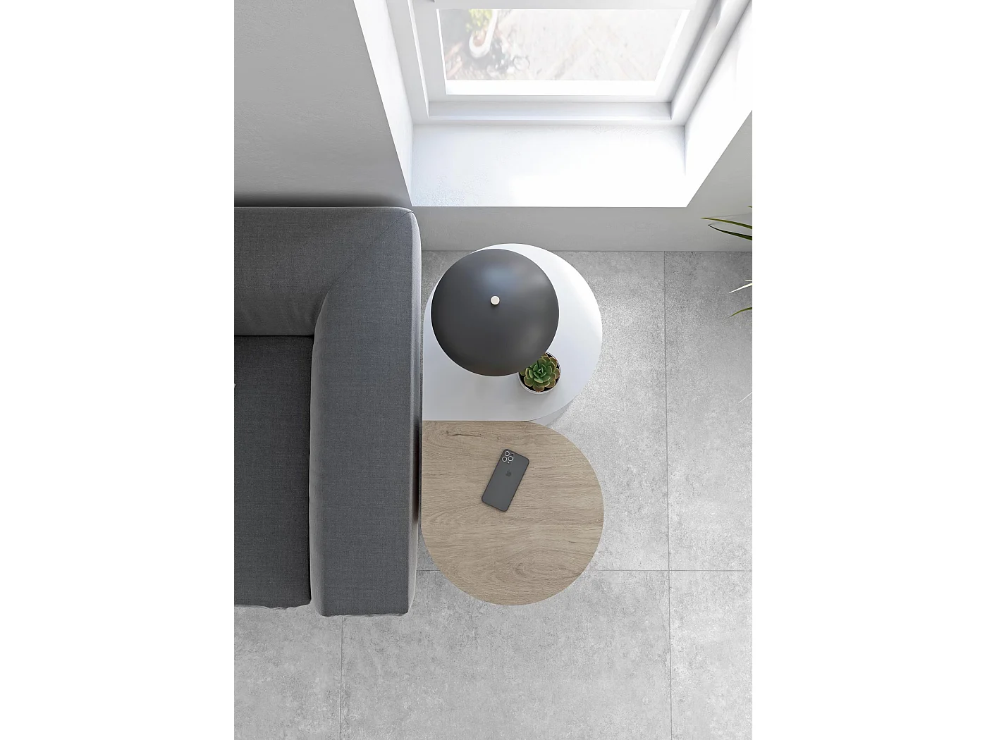 Mesa de apoio - A62cm x L46cm x P55cm carvalho claro -Trébol