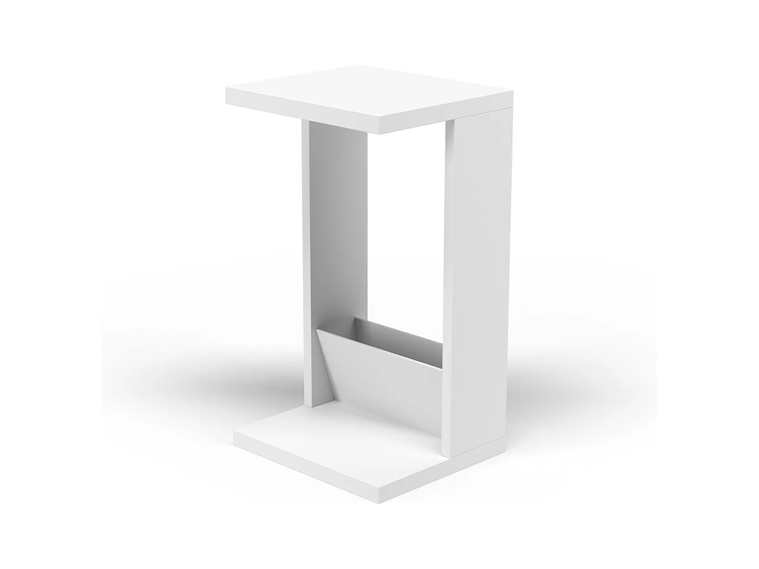 Table d'appoint/guéridon - H70cm x L40cm x P35cm blanc - Magazine