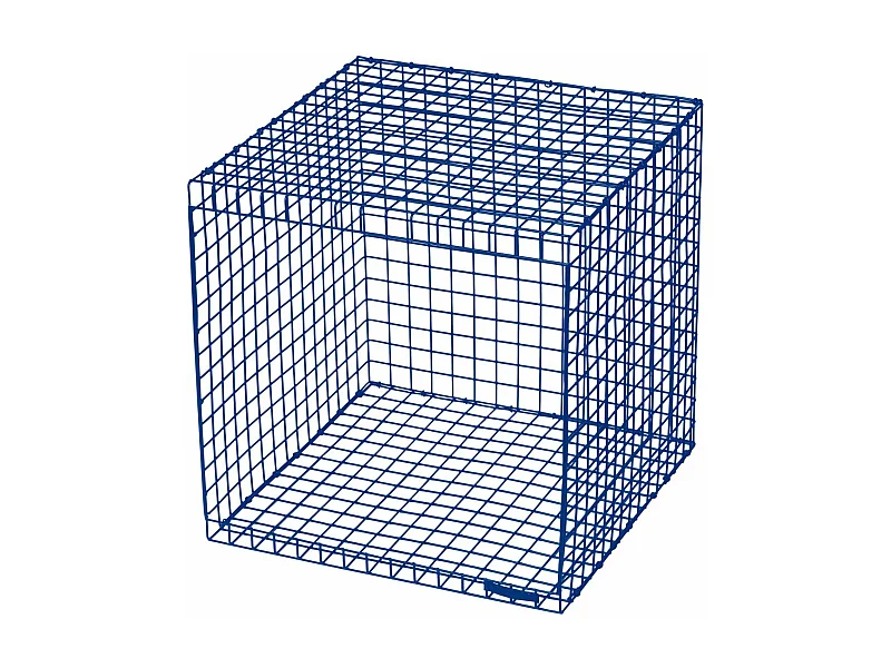 WIRE CUBIC | Beistelltisch aus blauem Metall