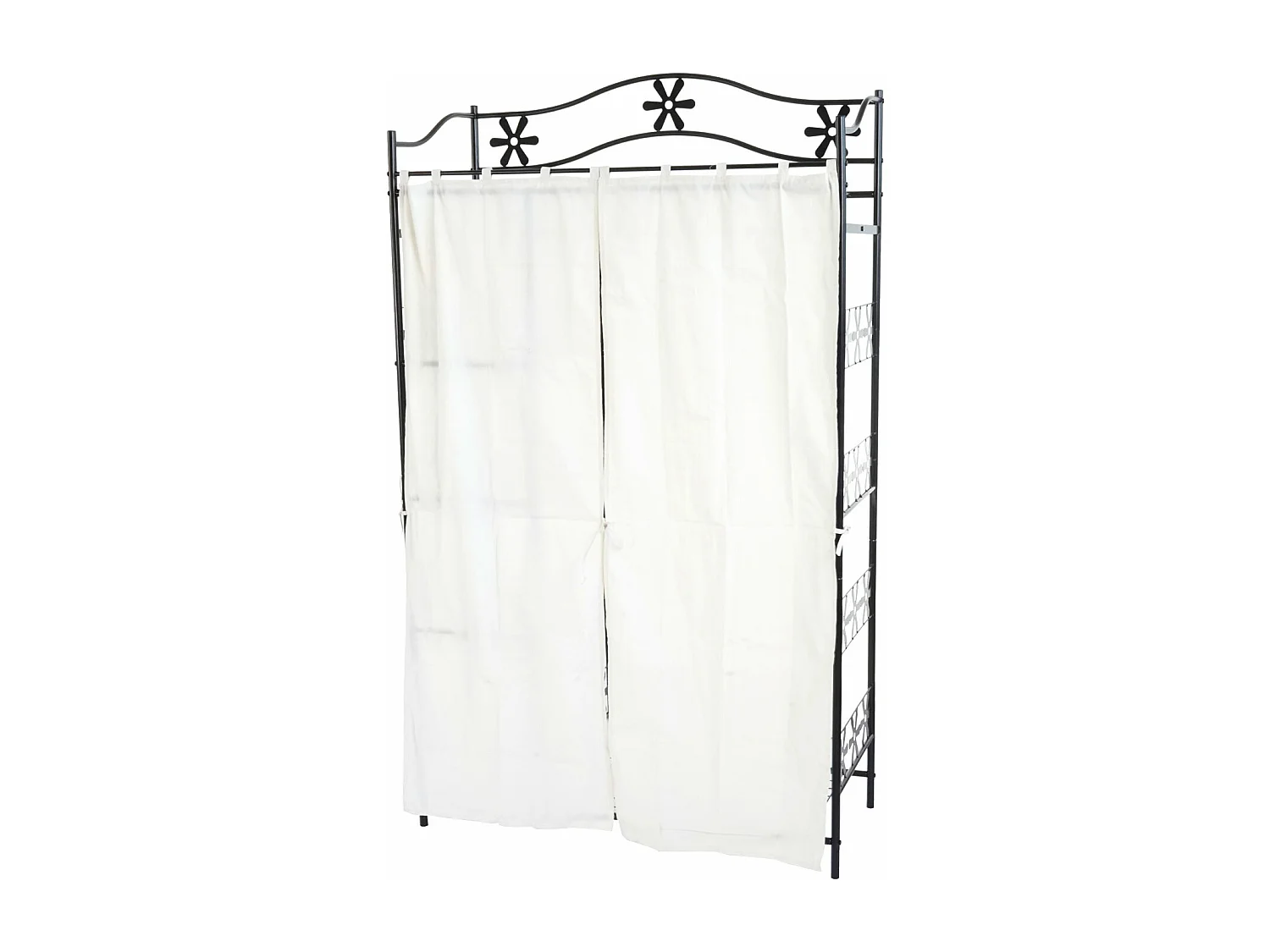 Portemanteau Genf, garde-robe, portant, portemanteau, armoire, étagère métallique 172x100x43cm - avec rideau