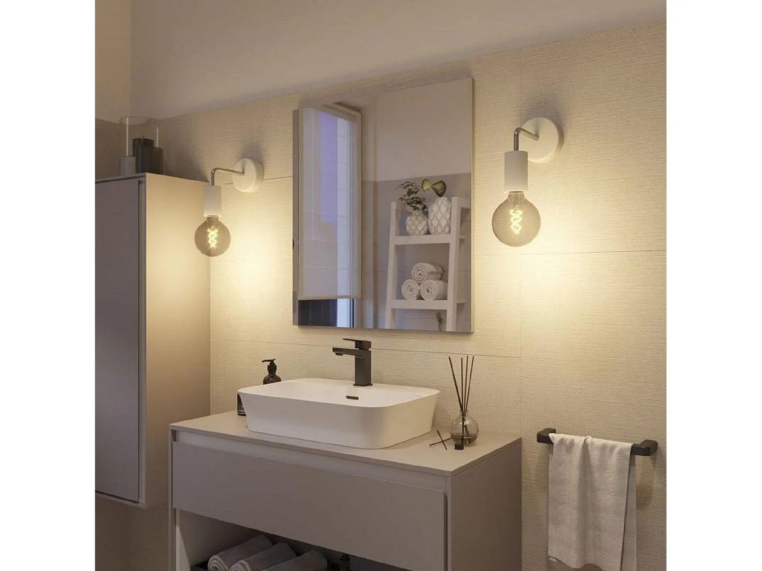 Applique da Bagno IP65 Fermaluce EIVA Elegant APE2NE CREATIVE-CABLES Grigio Ice