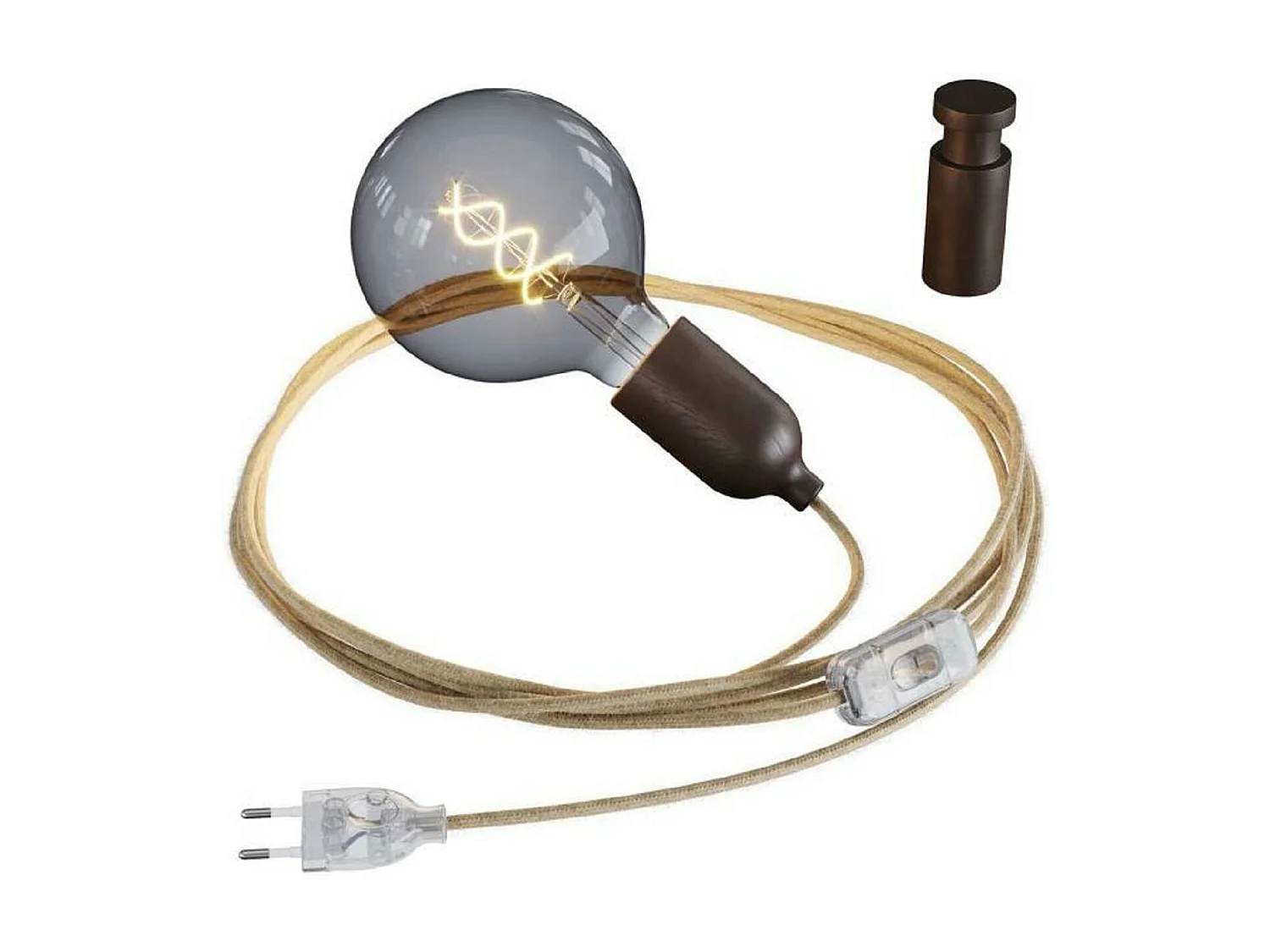 Lampada da Parete in Legno Snake KFIN272EU-KPASL01 CREATIVE-CABLES Marrone scuro