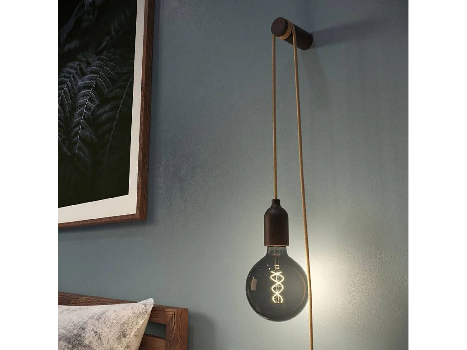 Lampada da Parete in Legno Snake KFIN272EU-KPASL01 CREATIVE-CABLES Marrone scuro