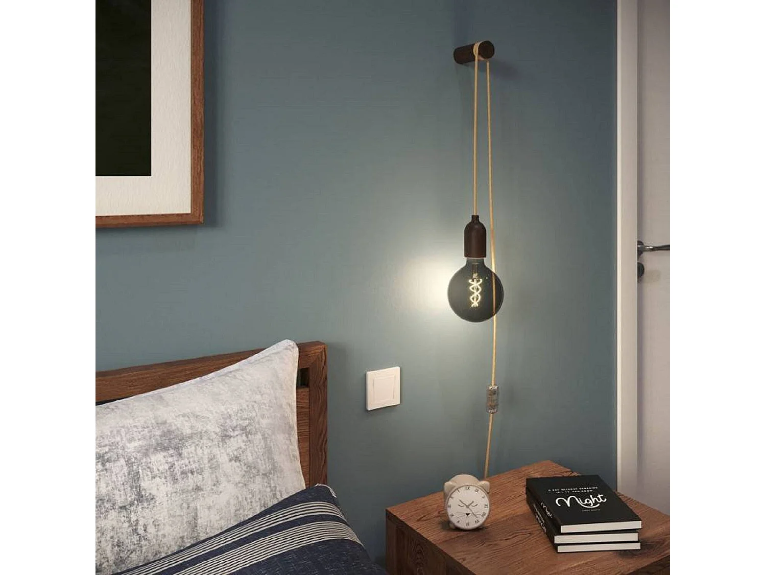 Lampada da Parete in Legno Snake KFIN272EU-KPASL01 CREATIVE-CABLES Marrone scuro