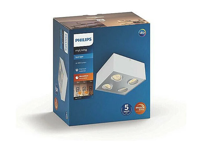 Applique LED  Quadruple Warmglow Box 18W Blanc