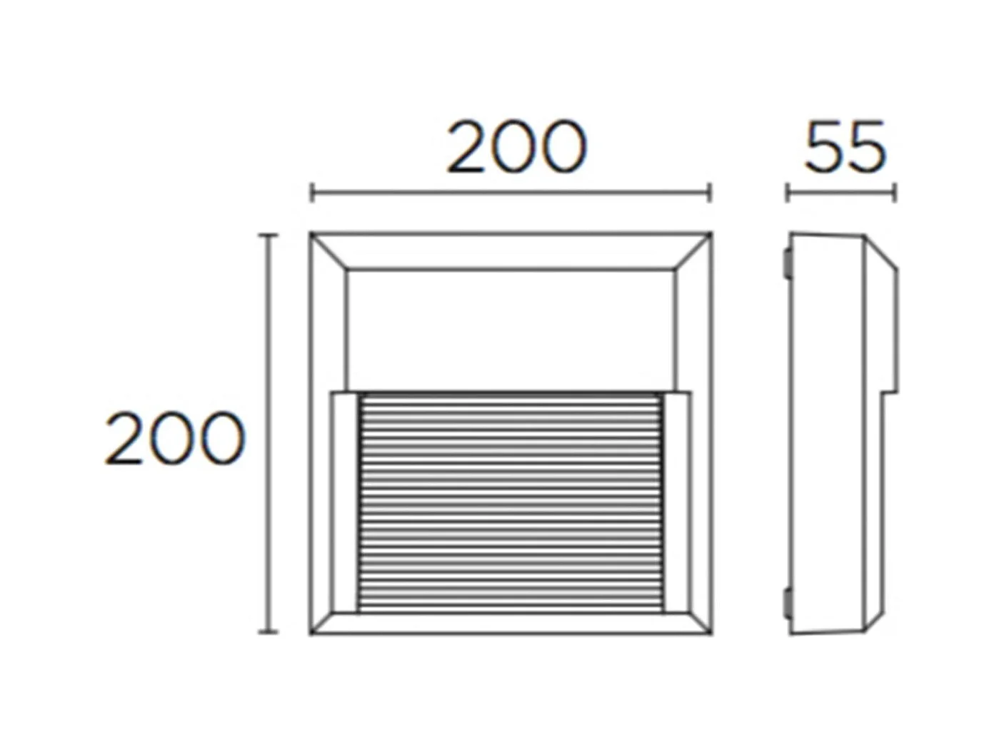 Aplique Ip66 Kossel Indirect Square 200Mm Led 6.4W Blanco Neutro - 4000K On-Off