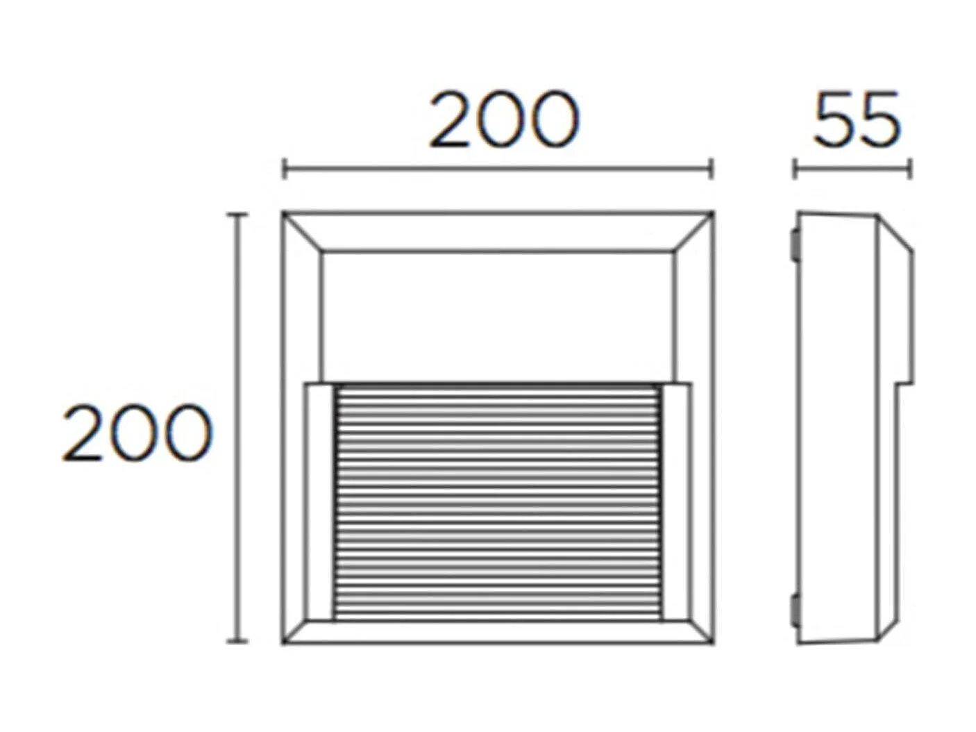 Aplique Ip66 Kossel Indirect Square 200Mm Led 6.4W Blanco Neutro - 4000K On-Off