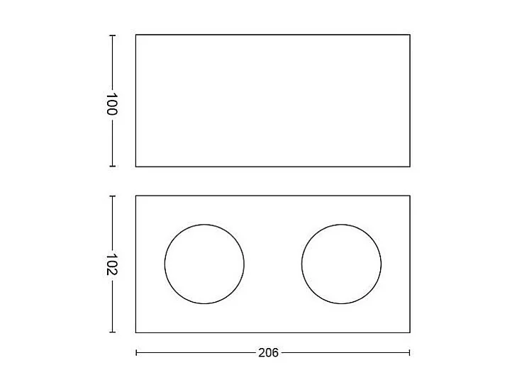 Applique LED  Double Warmglow Box 9W  Blanc