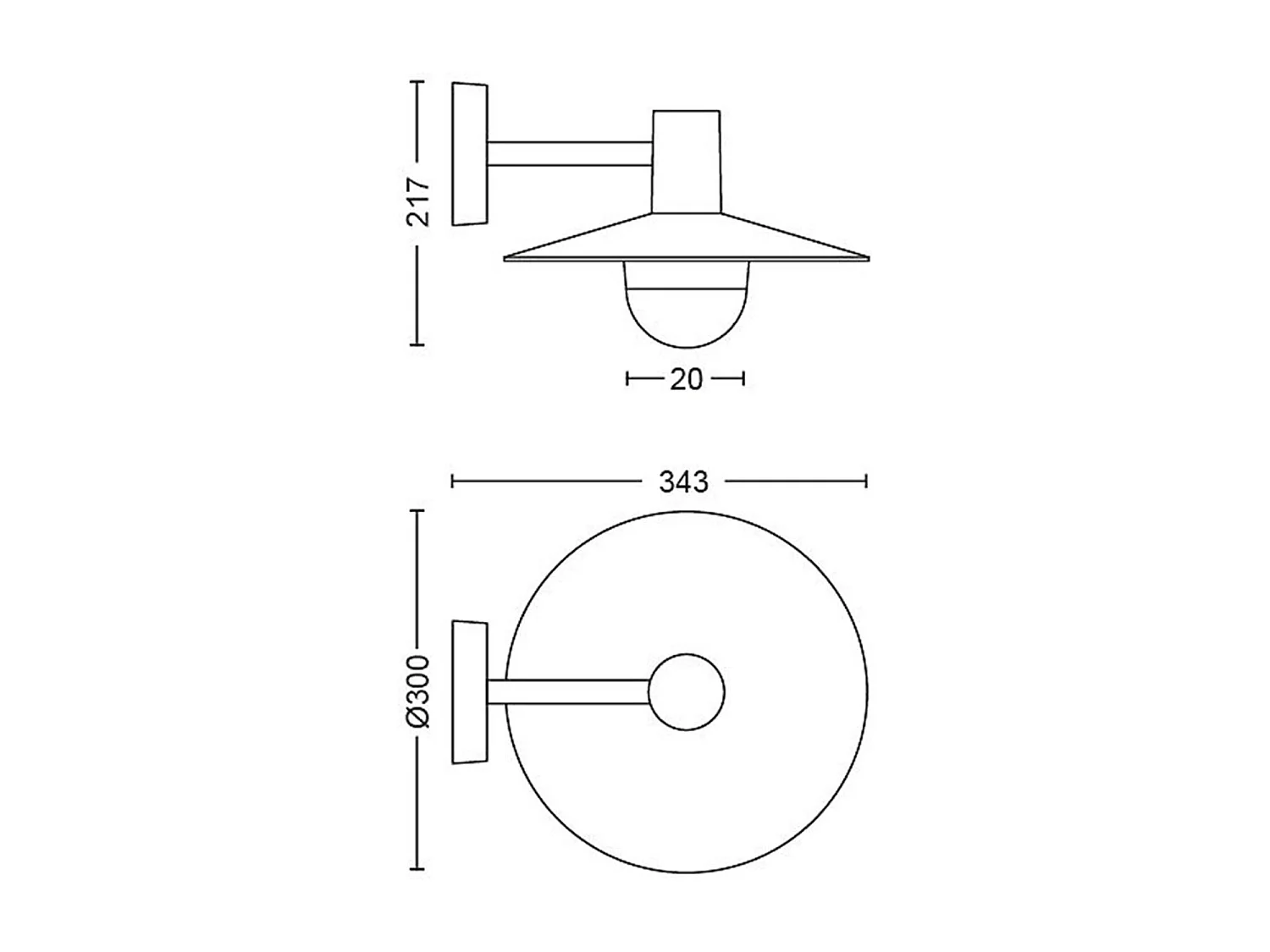 Lampe Murale  Skua  Noir