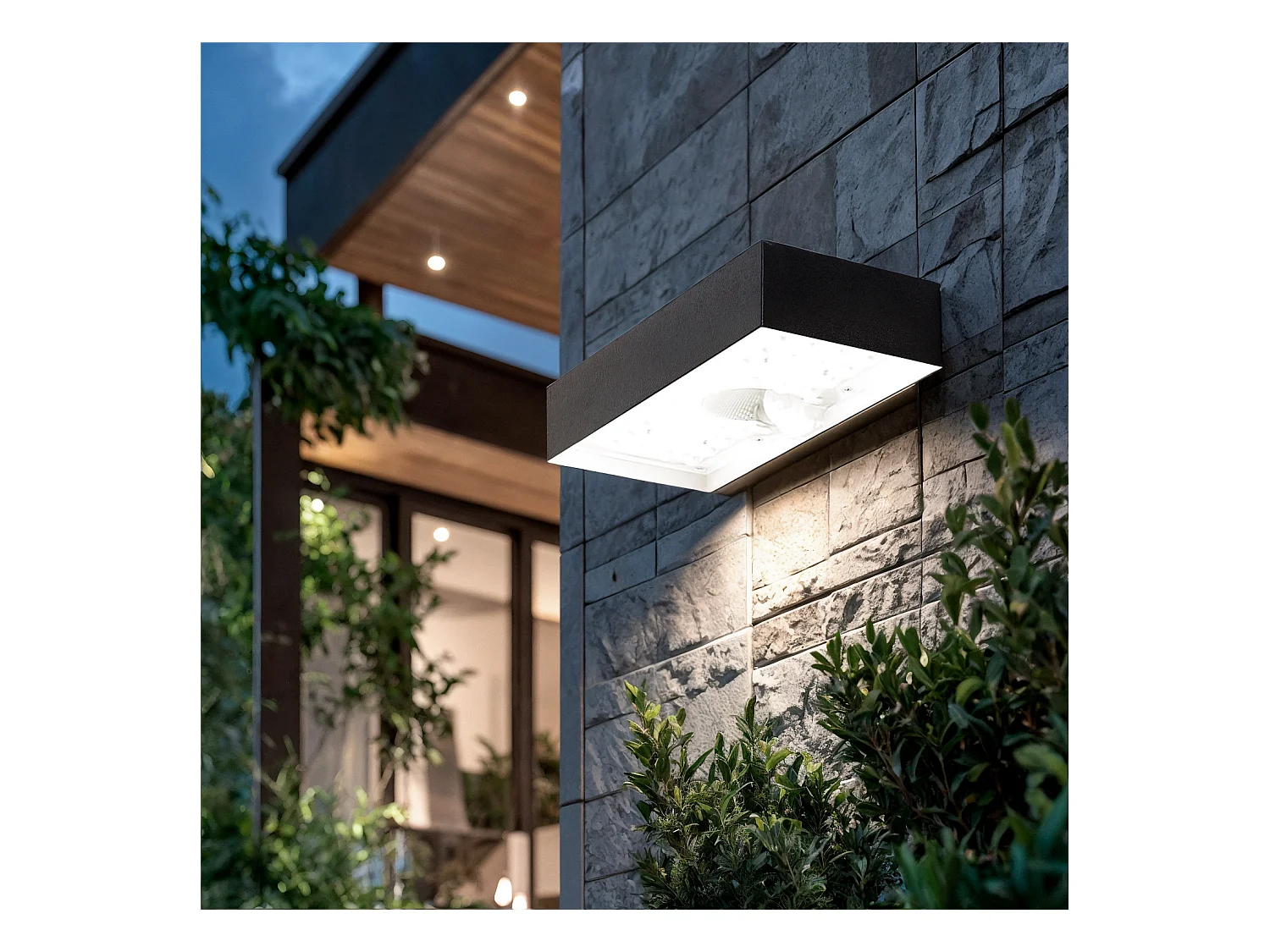 Aplique de Pared Exterior LED 6W con Sensor de Movimiento PIR Karl Solar Negro 4000K Blanco Neutro