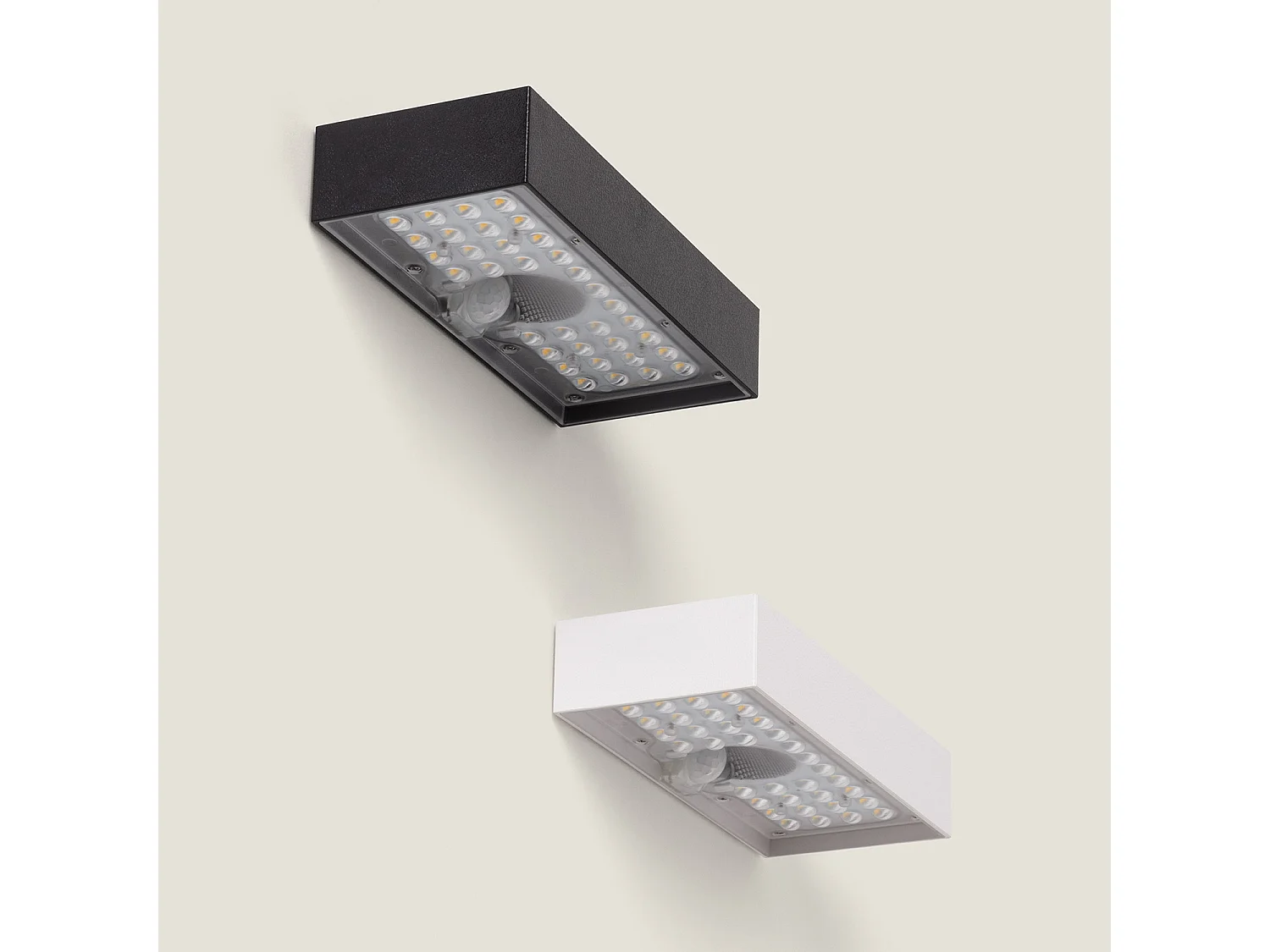 Aplique de Pared Exterior LED 6W con Sensor de Movimiento PIR Karl Solar Negro 4000K Blanco Neutro