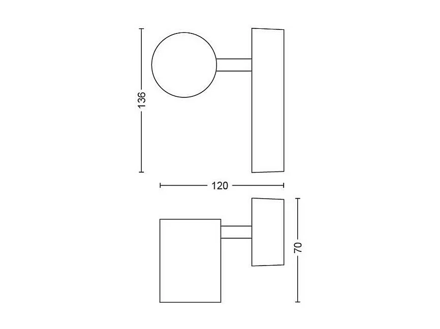 Lámpara de Pared White Ambiance GU10 Hue Adore Blanco