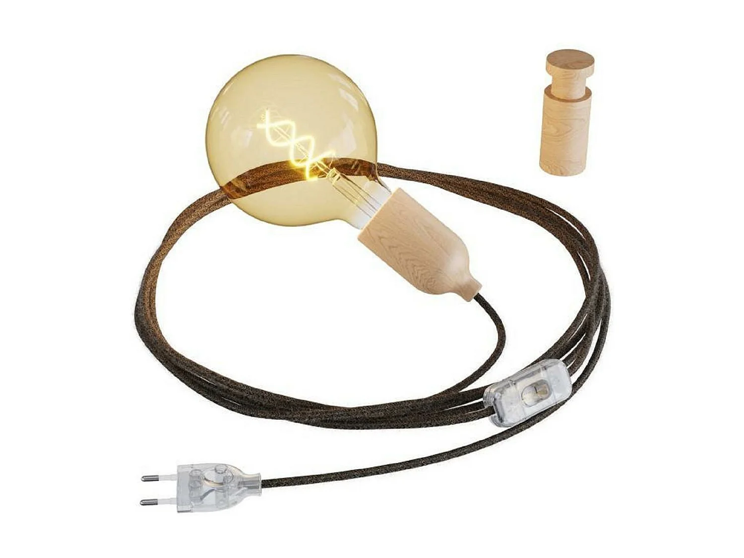 Lampada da Parete in Legno Snake KFIN272EU-KPASL01 CREATIVE-CABLES Marrone Chiaro